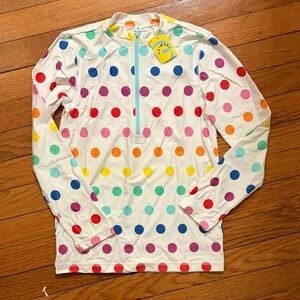 Primary Multicolor Polka Dot Kids Swim Rashguard 8-9